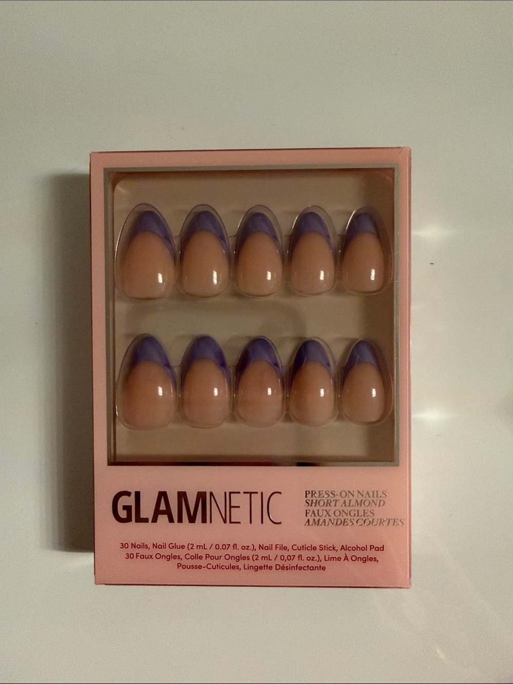 Glamnetic Short Almond Press-On Nails in french lilac